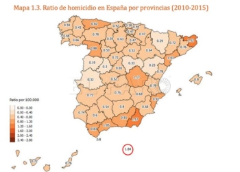 Melilla, la segunda mayor ratio en homicidios entre 2010 y 2015 en toda España