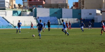Imagen de los jugadores melillenses, en el último de los partidos de competición oficial.
