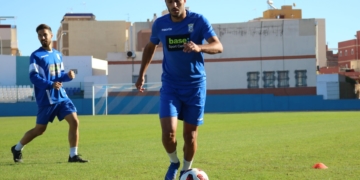Yacine Qasmi, delantero centro de la UD Melilla.