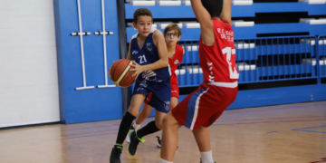 Imagen del partido del infantil masculino.