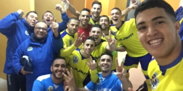 Los melillenses, en la celebración de su triunfo liguero.