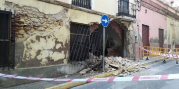 Una imagen del accidente a la altura de calle Barceló con la calle Capitán Viñals.