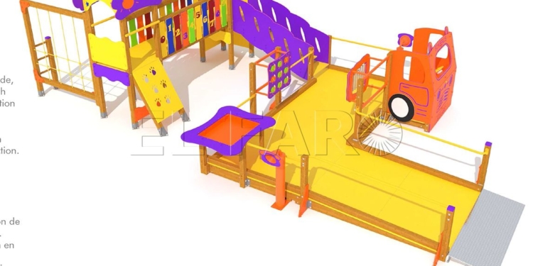 El parque infantil adaptado de la granja escuela estará terminado en dos meses