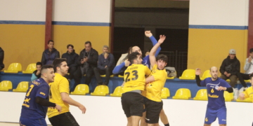 El partido frente al BM Maracena fue muy disputado.