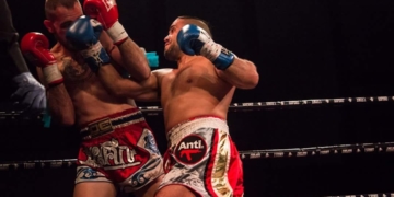 Ali Bonilla, en pleno combate.