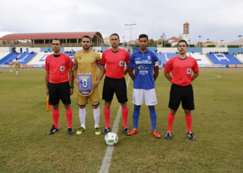 Trío arbitral que estará presente en el próximo partido de la UD Melilla.