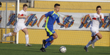 Imagen de uno de los partidos de los cadetes en la primera fase.