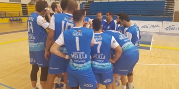 Los jugadores melillenses, en uno de sus últimos partidos.