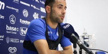 Menudo, en la rueda de prensa oficial del club de nuestra ciudad.