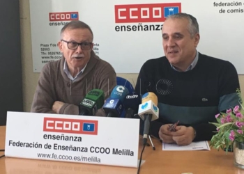 Miguel Domínguez y Ricardo Jimeno, secretario de Organización y secretario de la Federación de Enseñanza de CCOO.