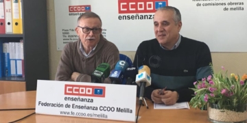Miguel Domínguez y Ricardo Jimeno, secretario de Organización y secretario de la Federación de Enseñanza de CCOO.