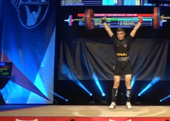 El haltera melillense Ismail Jamali en el Mundial de Estados Unidos.