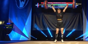 El haltera melillense Ismail Jamali en el Mundial de Estados Unidos.