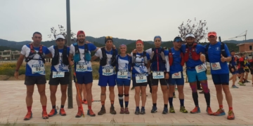 Integrantes de la expedición de la Federación Melillense, en tierras murcianas.