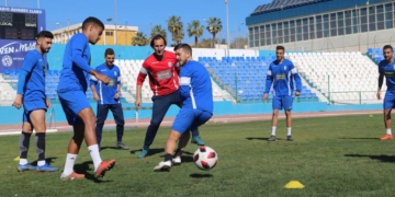 La plantilla melillense se ejercitó en la mañana de ayer.