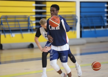 Caleb Agada, en el entrenamiento de ayer.