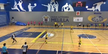 Imagen del encuentro que se disputó ayer entre la escuadra melillense y la caballa.