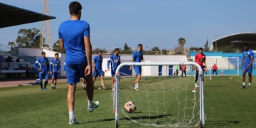 La plantilla melillense se ejercitó en la mañana de ayer.