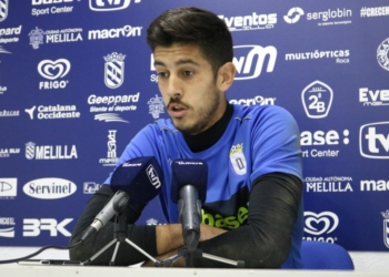 Dani Barrio, en la rueda de prensa oficial del club que ofreció en la jornada de ayer.