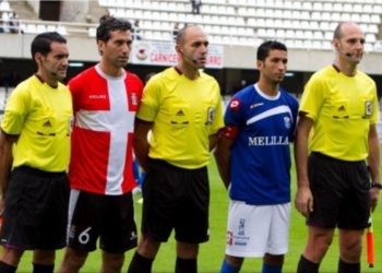 Trío arbitral que estará presente en el estadio municipal Álvarez Claro.