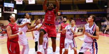 Imagen del último de los partidos disputados por el Melilla Baloncesto en la Liga LEB Oro.