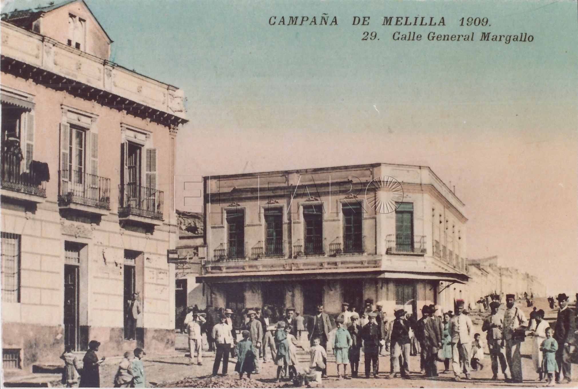 Una fotofrafía de la calle General Margallo en 1909. Consejería de Cultura.