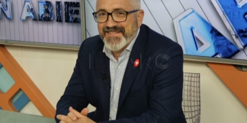 Bustillo, al inicio de la entrevista.