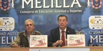 Álvaro González y Antonio Miranda durante la presentación de una nueva edición del Memorial Martín Pérez.