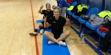 Las jugadoras del Torreblanca, en una de las sesiones de entrenamientos de esta semana.