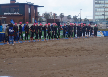 Momento de la salida de la competición para el Clasificatoria para el Nacional en distancia olímpica.