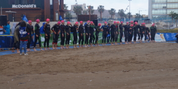 Momento de la salida de la competición para el Clasificatoria para el Nacional en distancia olímpica.