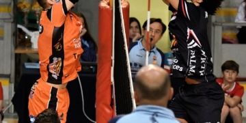 Imagen de uno de los partidos de la semifinal entre Teruel y Palma.