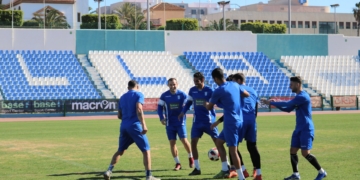 Imagen de la sesión de entrenamientos desarrollada en la jornada de ayer.