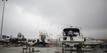 El Puerto de Melilla, este miércoles, jornada en que empeoró el tiempo.