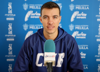 Marín, en la rueda de prensa oficial del Club Melilla Baloncesto.