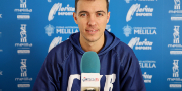 Marín, en la rueda de prensa oficial del Club Melilla Baloncesto.