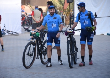 Los dos deportistas de nuestra ciudad, a la conclusión de una de las etapas.