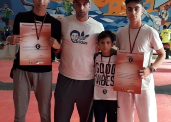 Componentes de la expedición del taekwondo local en Zamora.
