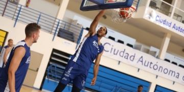 Felipe Dos Anjos, en el entrenamiento de ayer.