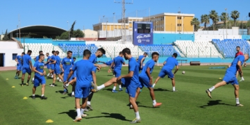 La plantilla melillense se ejercitó en la mañana de ayer.