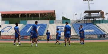 Sesión de entrenamientos de la escuadra de nuestra ciudad durante la mañana de ayer.