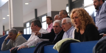 el presidente de la Ciudad Autónoma, Juan José Imbroda estuvo presenciando el partido.