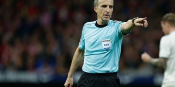 Fernández Borbalán, en uno de sus partidos internacionales.