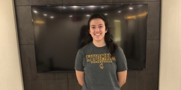 La jugadora melillense, en su universidad americana.