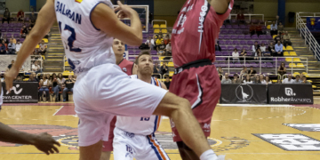 Imagen de uno de los partidos del Melilla Baloncesto en la Liga LEB Oro.