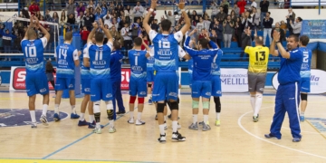 Los melillenses, en uno de los partidos de la presente temporada liguera.