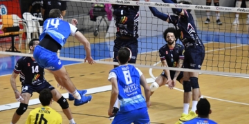 Imagen de uno de los partidos de la temporada pasada de la escuadra del CV Melilla.
