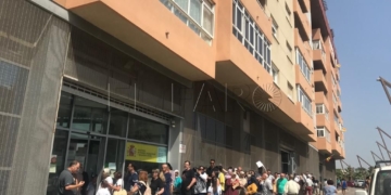 Colas en el SEPE el pasado lunes.