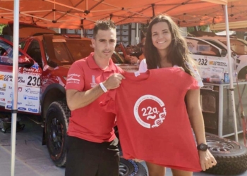 El melillense junto a Cristina Gutiérrez, dakariana española.