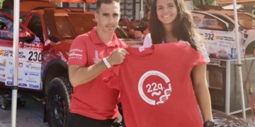 El melillense junto a Cristina Gutiérrez, dakariana española.